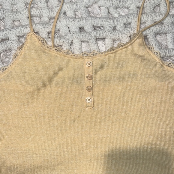 (M) Pacsun Yellow Crop Tank-Top - Picture 2 of 4
